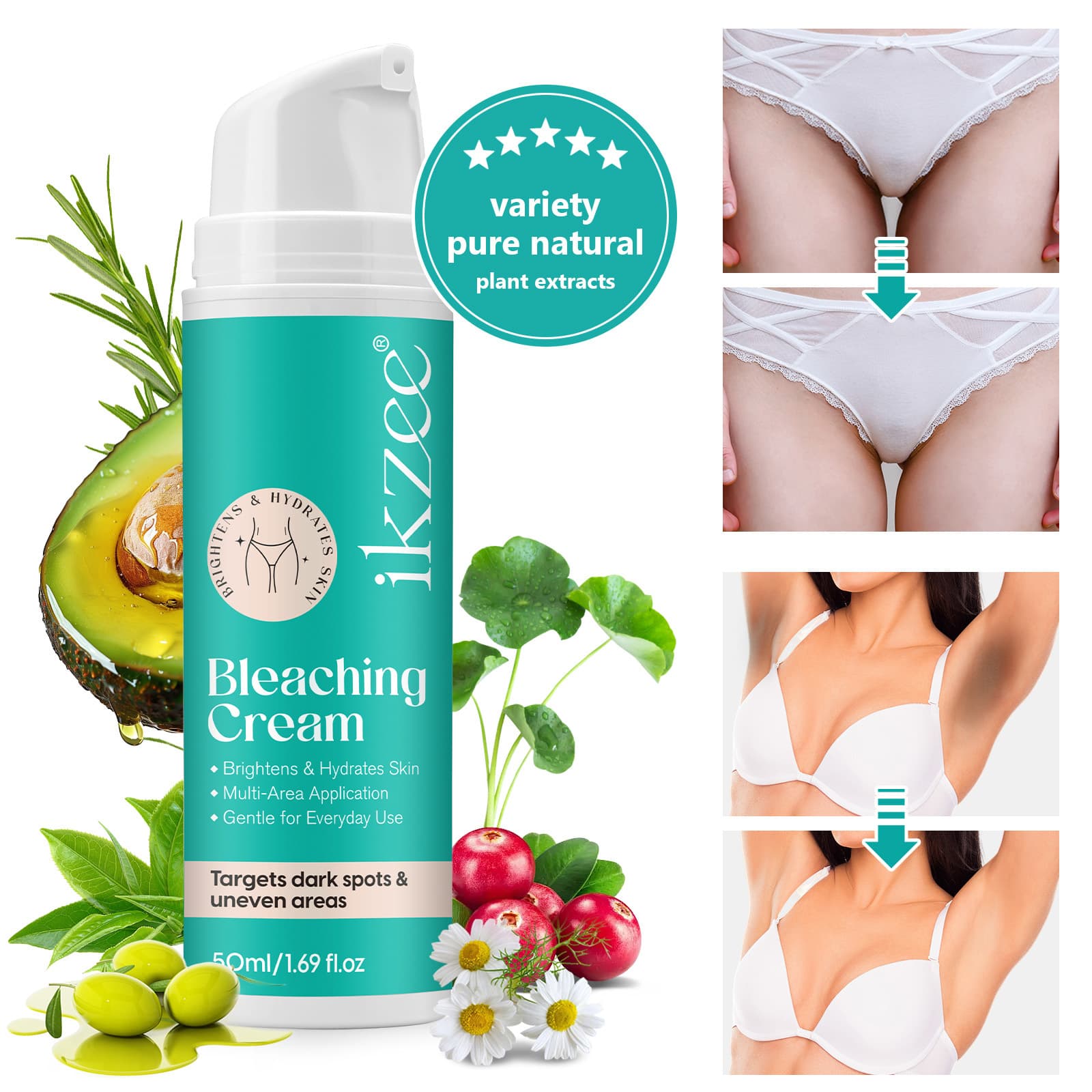 Cross-border ikzee Private Parts Whitening Cream Underarm Knee Ass Private Parts Moisturizing Brightening Skin Color Cream