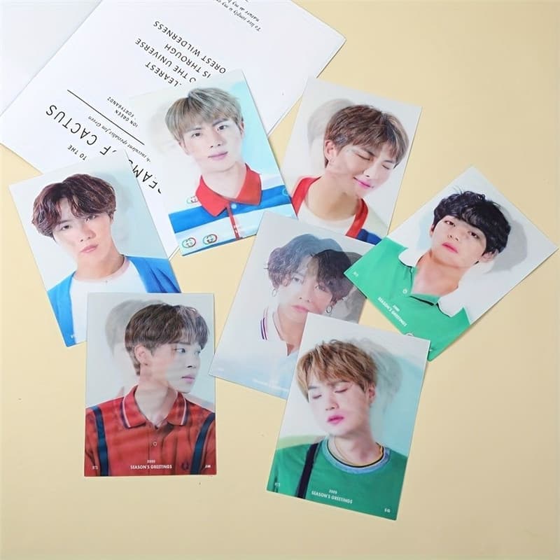 BTS 3D card seasons greetings member one-inch photo, same style around