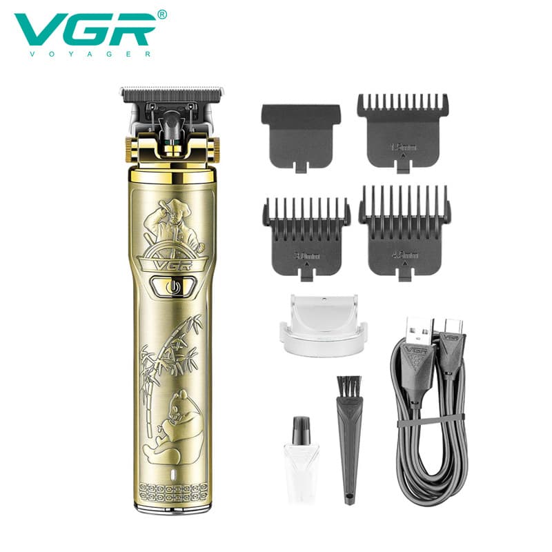 VGR083 Cross-border Hair Clipper Trimmer Professional Salon Metal Hair Oil Head Carving Electric Clipper