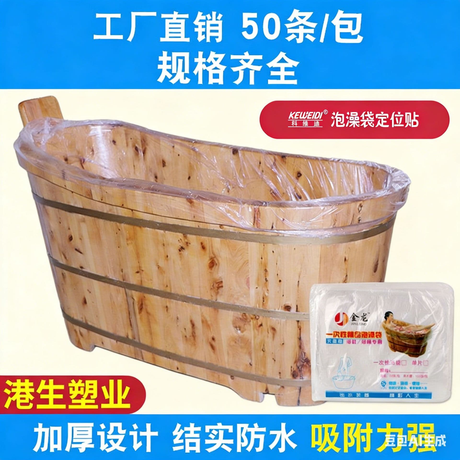 Bath Bag Wooden Barrel Bag Travel Disposable Bathtub Bag Spa Bag Soaking Bag Bathtub Cover Large Baby Bath Bag