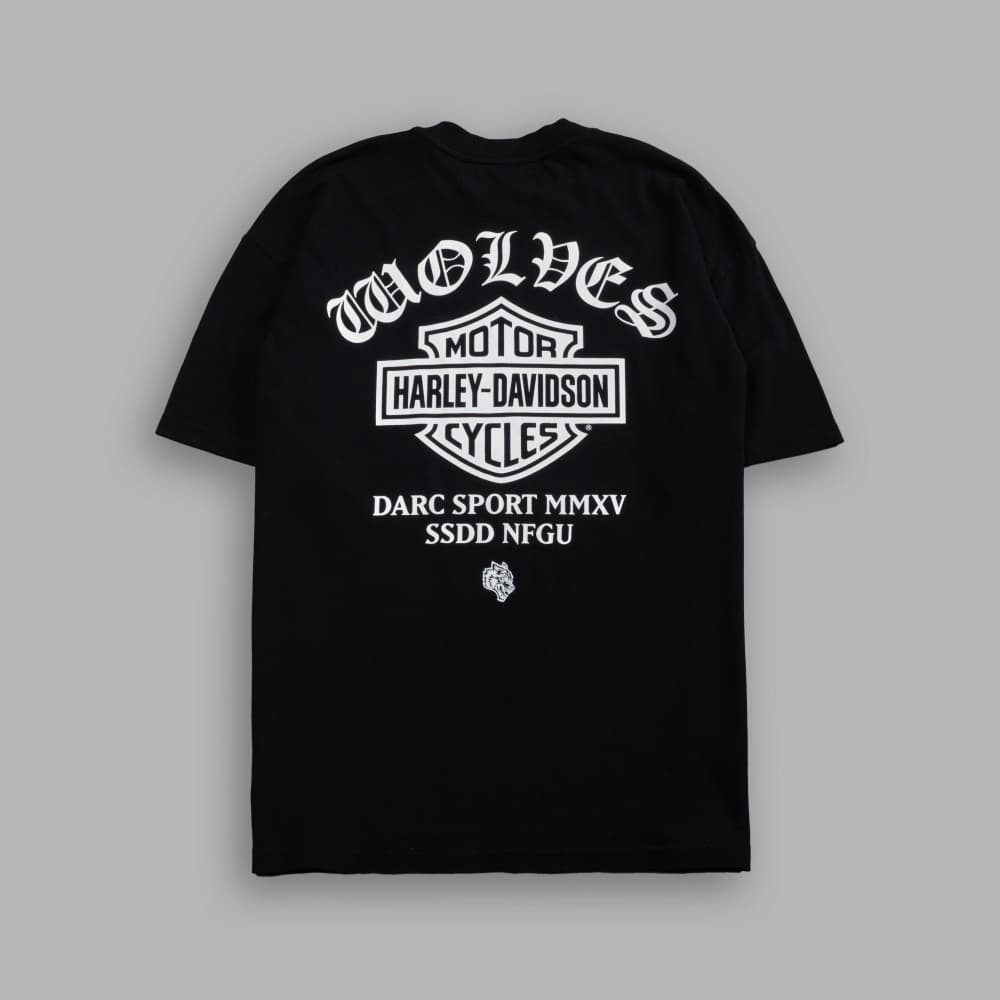 DARC x Harley Streetwear Men's T-Shirt Street Short Sleeve Cross-Border American Print Cotton Short Sleeve Couple Top