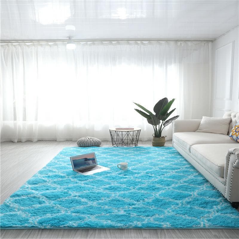 Tie-Dye Silk Hair Print Carpet Living Room Coffee Table Bedroom Full Coverage Washable Modern Minimalist Style round Shape