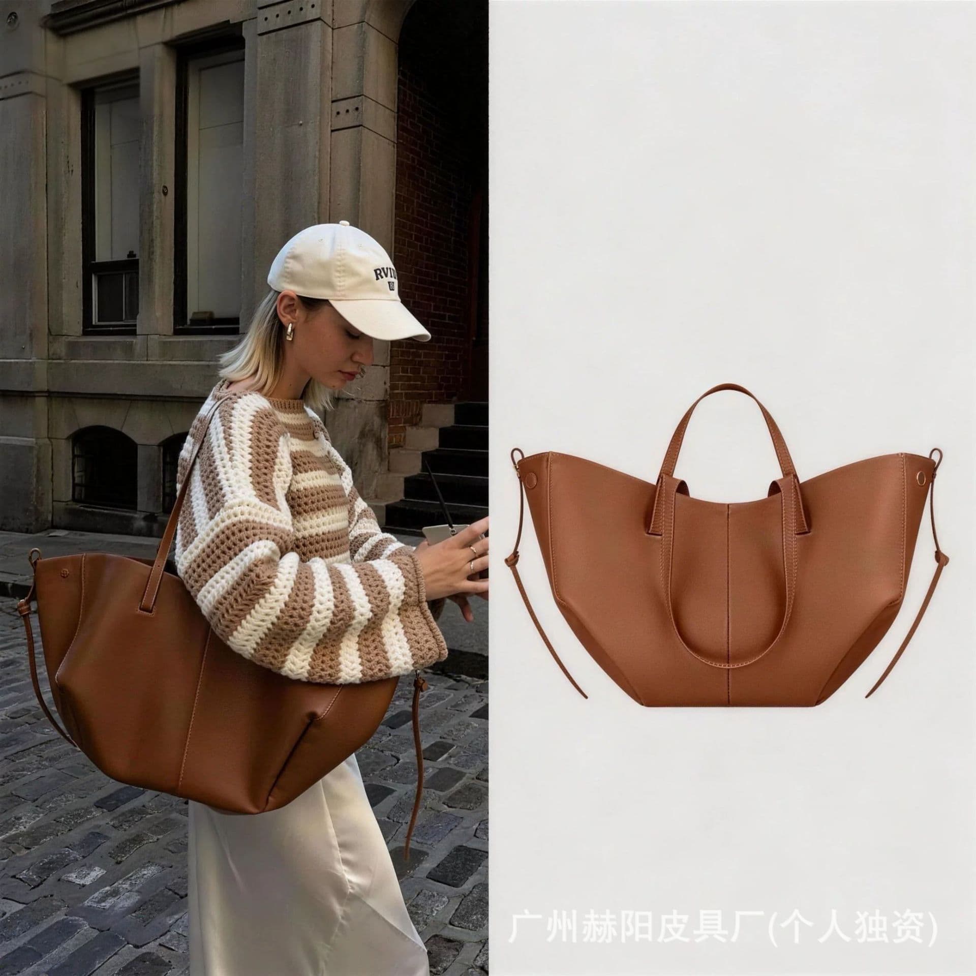 [Cross-border Bestseller] POLENE Wing Bag Tote Bag Large Capacity Shoulder Women's Bag Handbag Bucket Bag