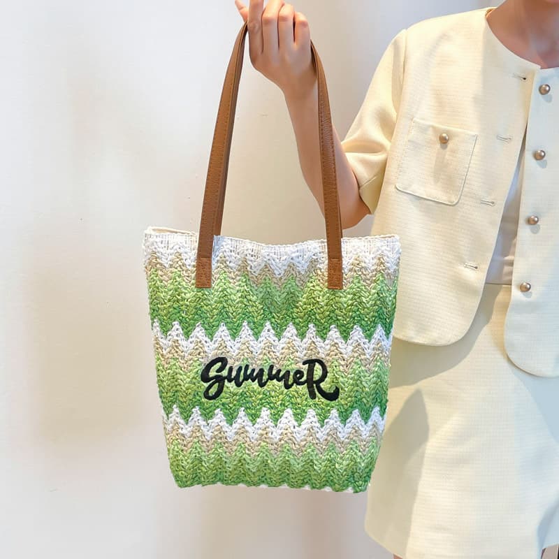 Woven Bag Women 2026 New Style Beach Vacation Shoulder Handbag Large Capacity Tote Commute Straw Bag