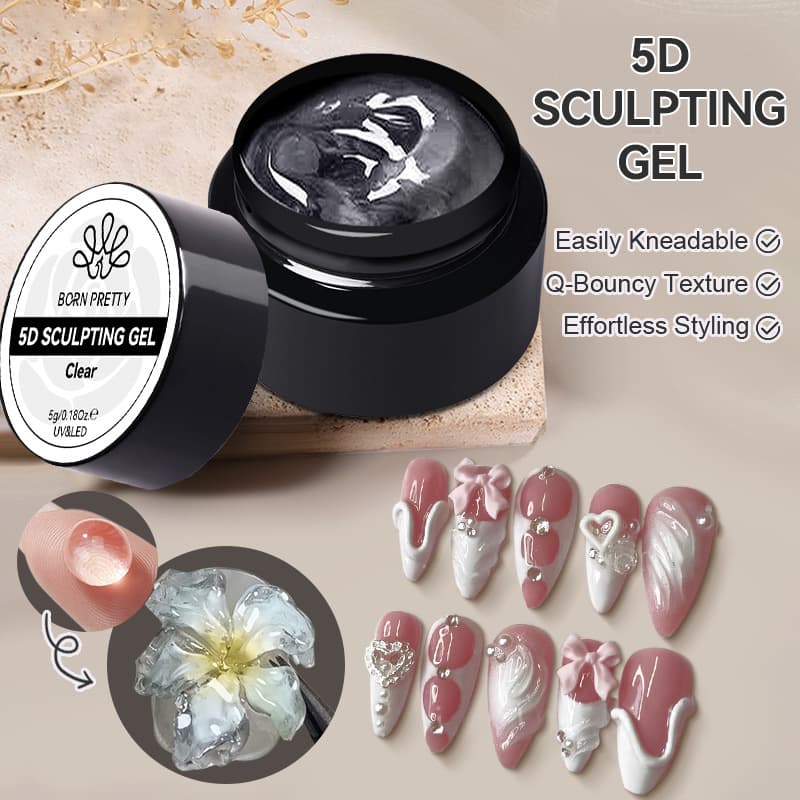 Internet celebrity new manicure pvc solid gel mold styling glue DIY carved gel glue high permeability Q-elastic gummy glue