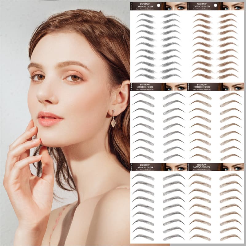 Cross-border Source 6D Eyebrow Sticker Lazy Tool Bionic 3D Tattoo Eyebrow Sticker Waterproof Factory Direct