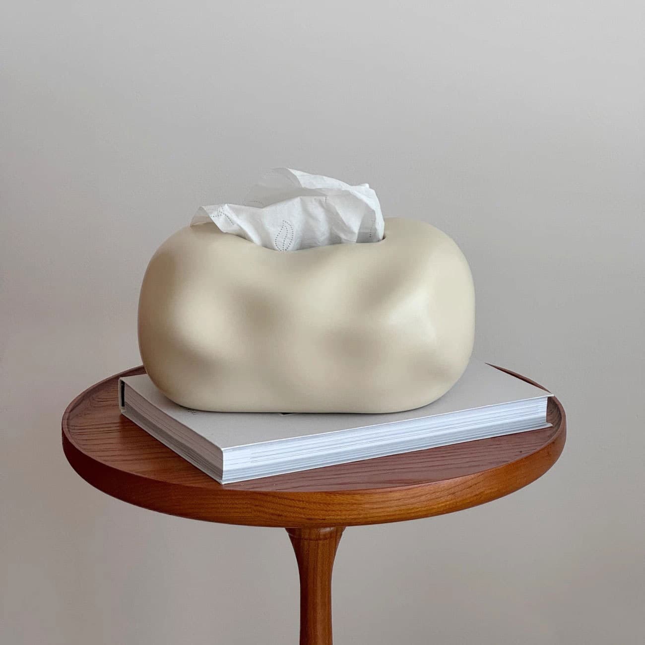 Ceramic Tissue Box with High-end Feel, Creative Desktop Ornament, Living Room Dining Table Coffee Table Tissue Storage and Display Box