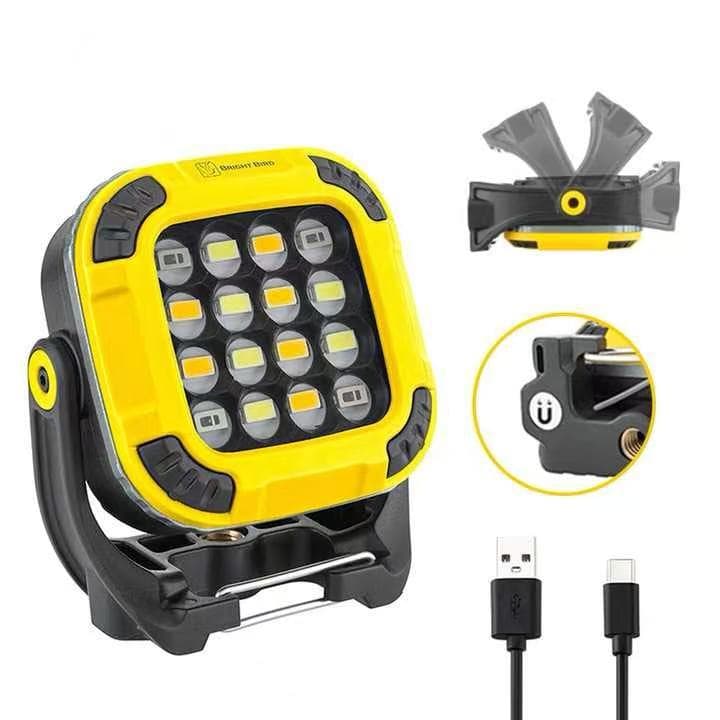 Multi-Source COB Work Light Multi-function Rotating Magnetic Inspection Lamp USB Charging Garden Light Outdoor Flashlight