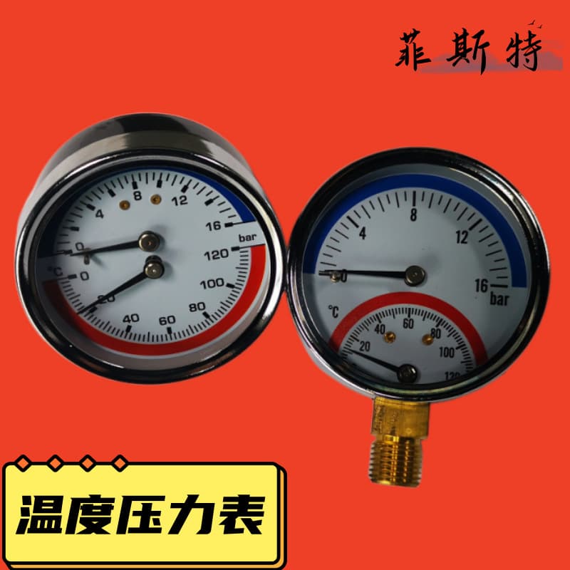 Curated Temperature and Pressure Gauge Y63 Axial Radial 6-16BAR Floor Heating Pipe Temperature and Pressure Gauge Integrated Temperature and Pressure Gauge