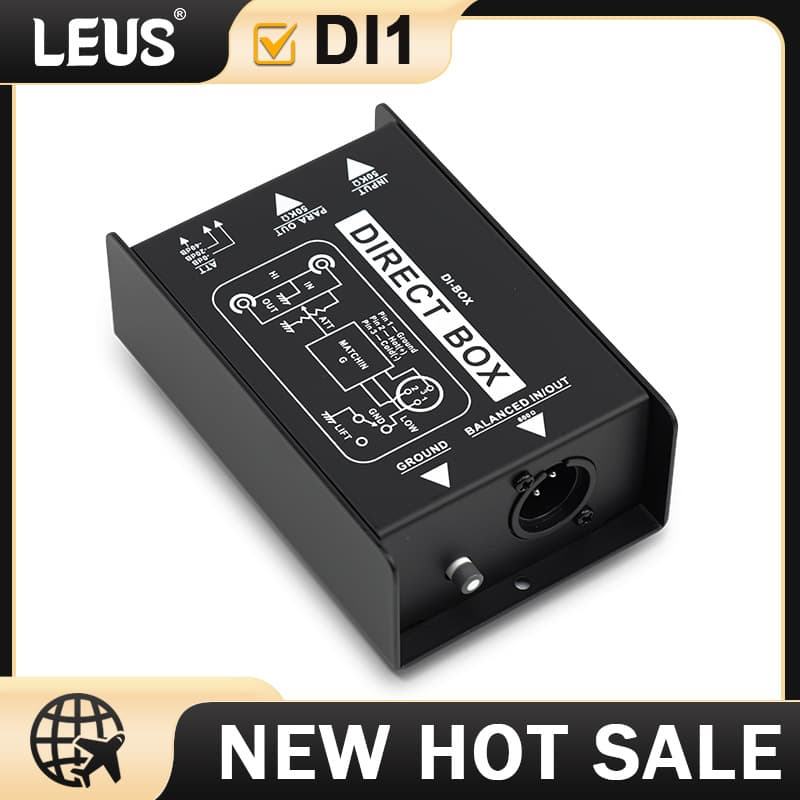 LEUS DI BOX Passive Audio Isolator DIRECT BOX Impedance Converter Effect Processor DI Box