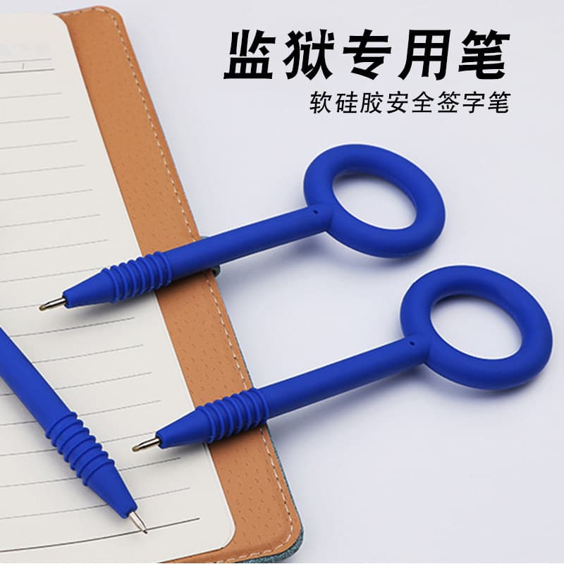 Prison Safety Pen, Detention Investigation Interview Pen, Anti-Swallowing Pen, Soft Silicone Pen, Replaceable Refill, Injury Prevention