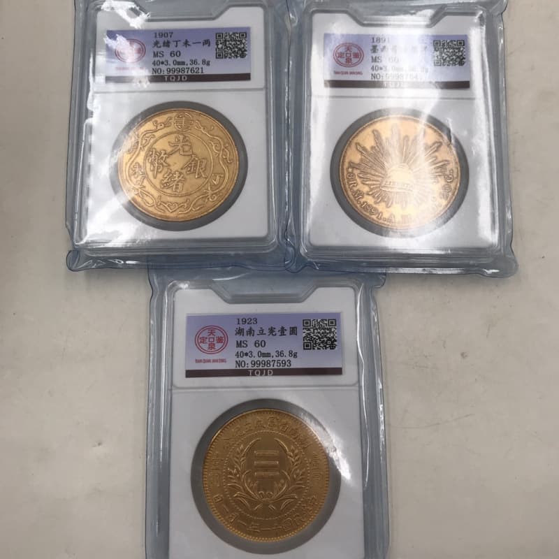 Guangxu Dingwei, Hunan Constitution, Mexican Eagle Silver Dollar One Yuan Collectible, Gold-Plated Craft Coin Artwork