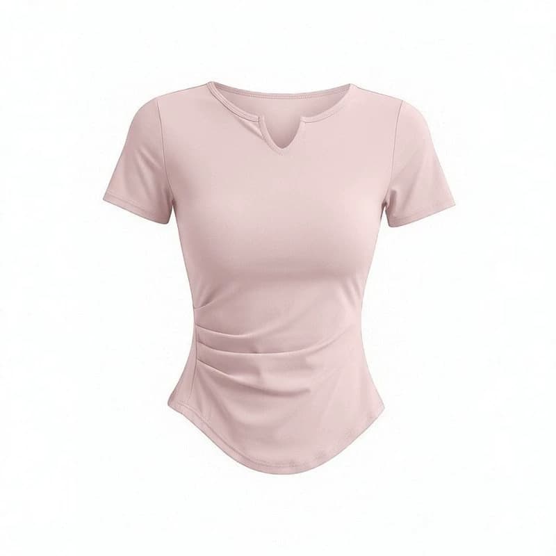 V-neck yoga wear short-sleeved women's slimming Pilates top quick-drying breathable professional running sports fitness T-shirt