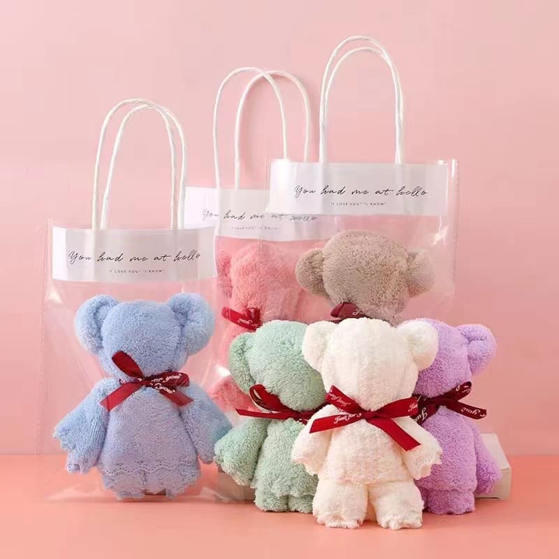 Coral Fleece Creative Bear Wedding/Birthday Return Gifts Towel, Souvenir Towel, Company Opening Gifts