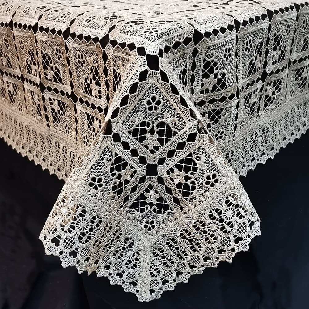 Simple and fashionable lace tablecloth, exquisite embroidered tablecloth, embroidered multi-use cover, table runner and dining table party