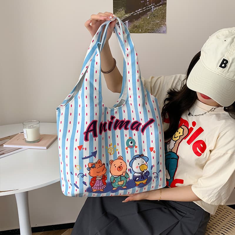 Canvas bag women's large capacity shoulder bag 2026 autumn and winter new velvet bag student commuting versatile vest bag wholesale