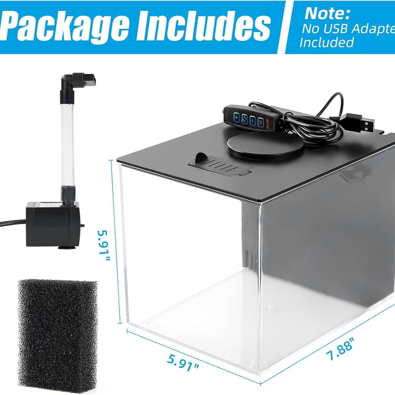 Desktop Betta Fish Tank Office Mini Fish Tank Small Aquarium with Integrated Filter and Fish Tank Light for Cross-Border