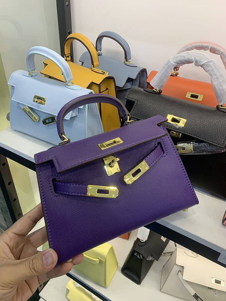 2026 New Style Second Generation Mini Kelly Bag Gold Hardware Premium Genuine Leather Versatile Shoulder Crossbody Handbag for Women