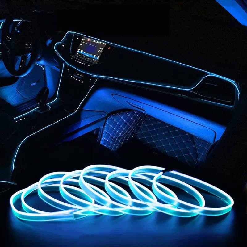Car Ambient Light 5m Interior LED Strip USB Atmosphere Cold Light Wire Car Accessories Modification No Wiring Light Strip