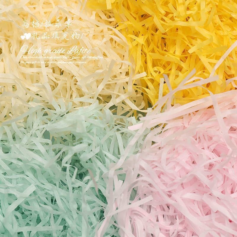 Raffia grass fruit candy favor box filler, Valentine's Day gift wrapping material, shredded paper strips, creative padding