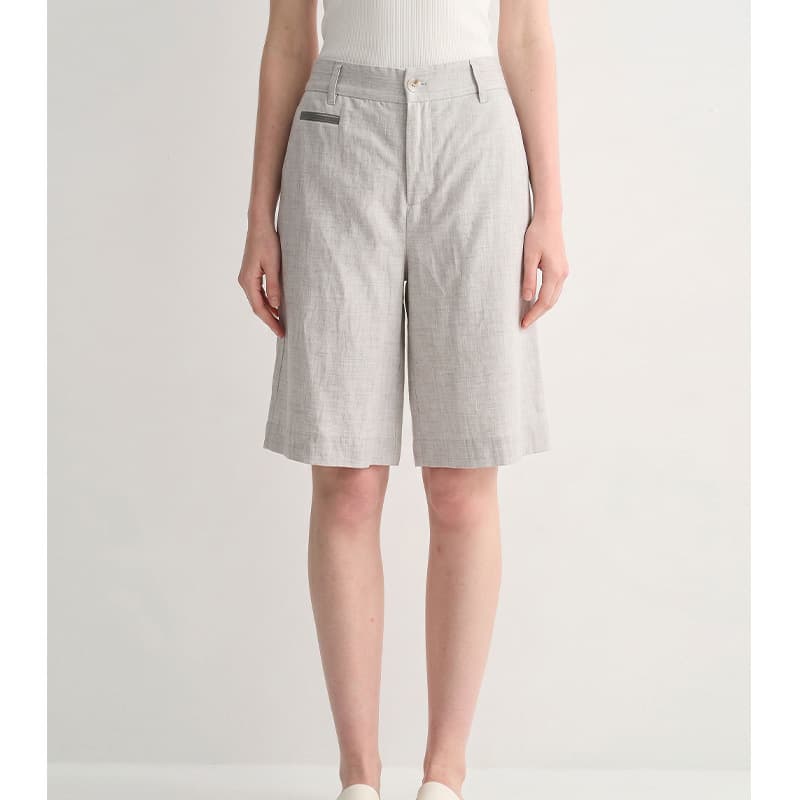 [Bottle Order] Five-Point Casual Shorts for Women 2026 Summer Loose Everyday Minimalist Linen-Feel Suit Mid-Length Shorts