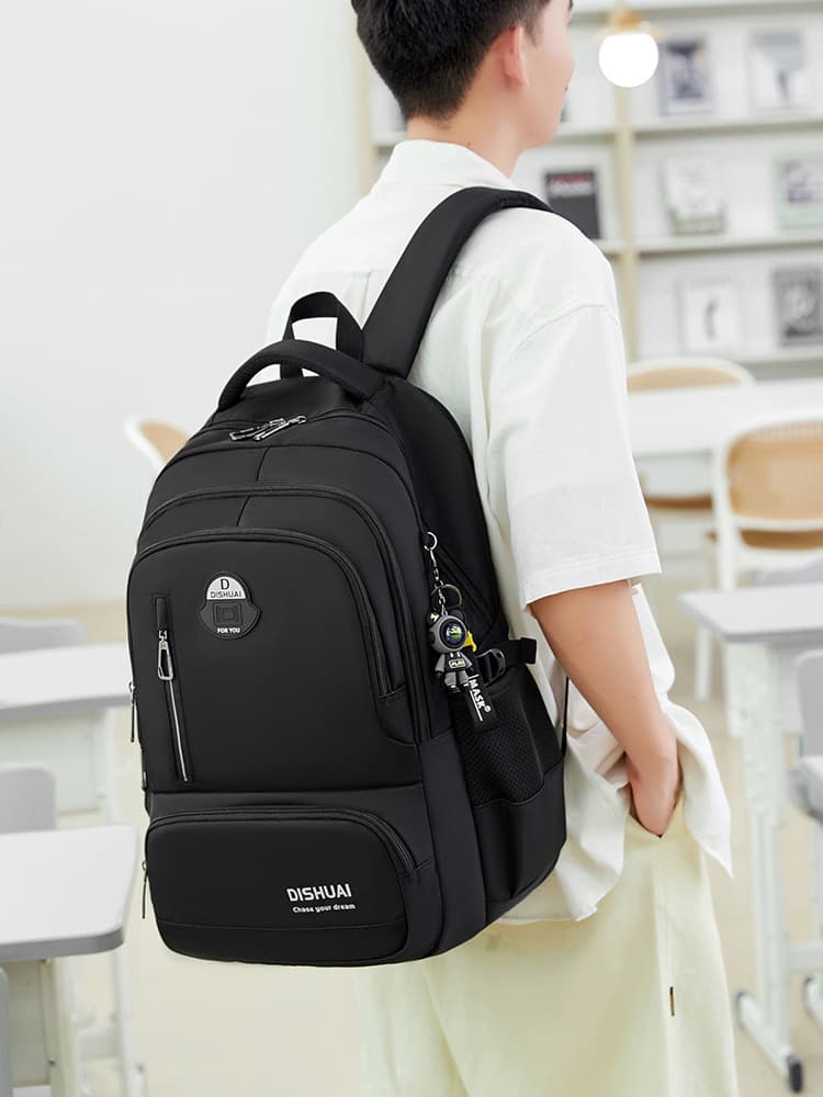 2026 New Style Middle School Student Backpack for Boys, Junior High and High School, Extra Large Capacity, Ergonomic Spine Protection, Boys' Model