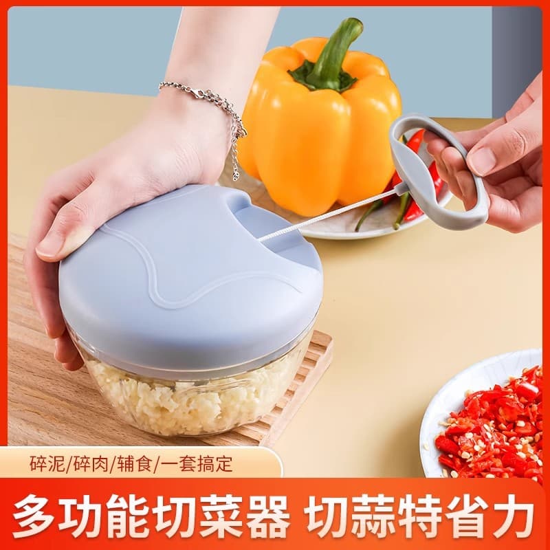 Manual Garlic Mincer, Large Capacity Vegetable Chopper, Garlic Crusher, Small Food Processor for Baby Food