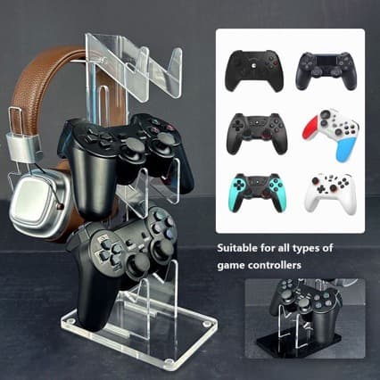 Acrylic Display Stand 3-Tier Game Controller Holder Headset Fitness Ring Hanger PS4 PS5 Controller Storage