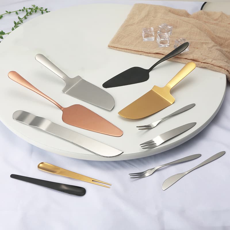 Stainless Steel Cake Knife Fork Set Dessert Fruit Fork Multi-functional Cheese Pizza Cake Shovel