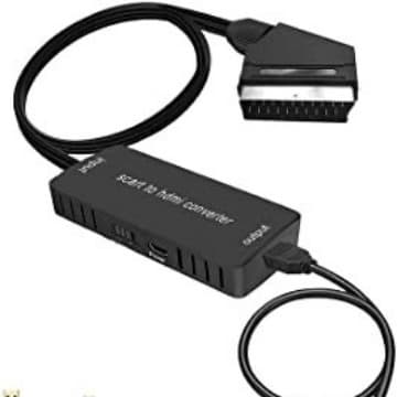 1080P High-Definition SCART to HDMI Converter, SCART to HDMI Audio-Video Cable Box Adapter