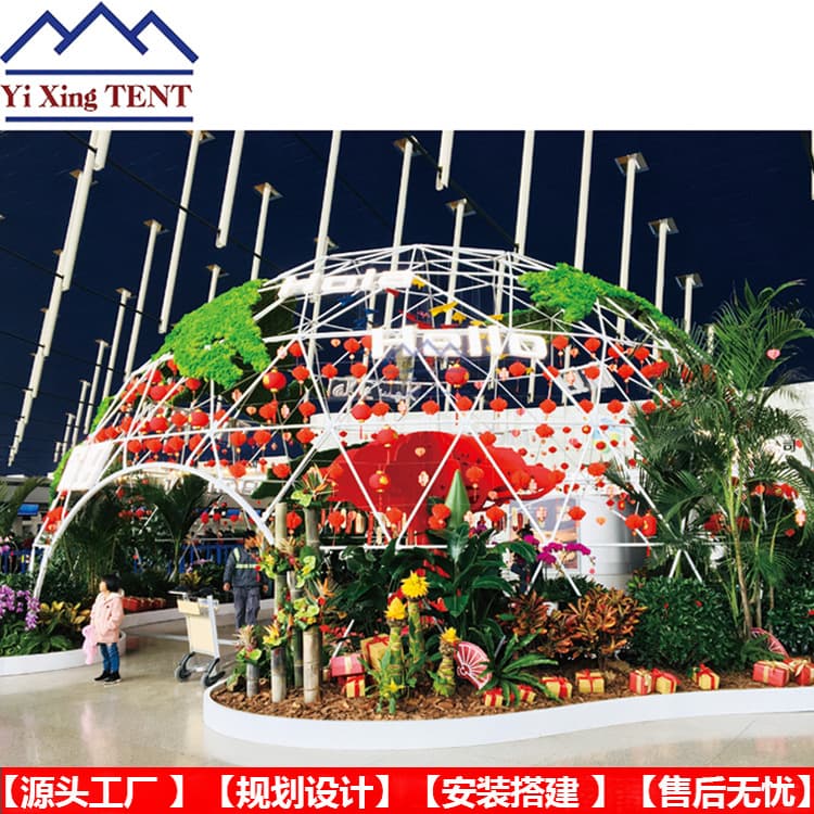 10 meter diameter hemispherical frame city viewing circular exhibition tent outdoor garden viewing sphere building