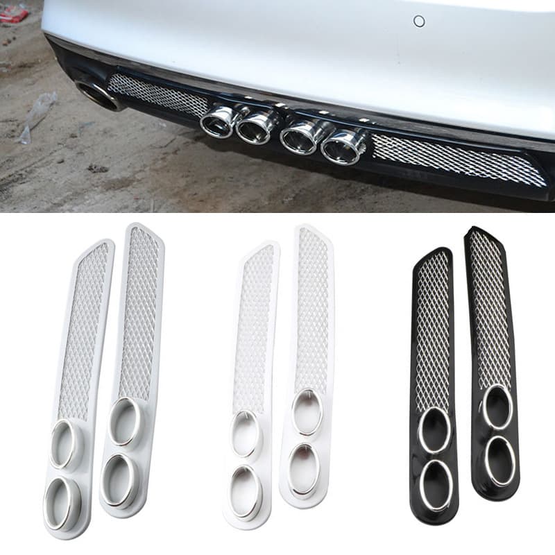 Car Simulated Rear Vent, Personalized Decorative Mesh Exhaust Dual Outlet Vent, Car Modification Exterior Accessories