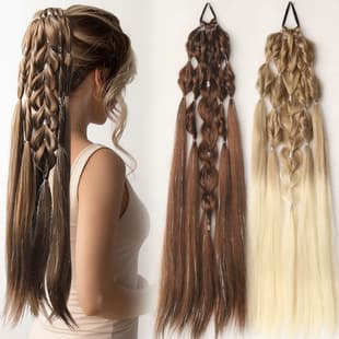 Lantern braid bubble braid wig ponytail elastic band women's fake braid trendy street snap long braid