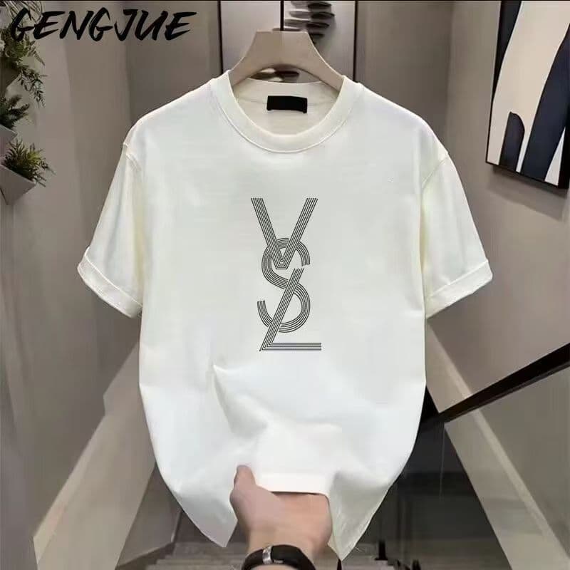 In Stock Long-Staple Cotton Short-Sleeve T-Shirt Heavyweight High-End Fashion Street Style Loose Crew Neck Breathable