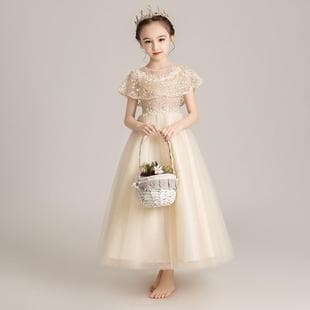 Children's Evening Dress Little Girl Birthday Stylish Puffy Tulle Flower Girl Princess Dress Girls' Piano Performance Dress Princess Dress