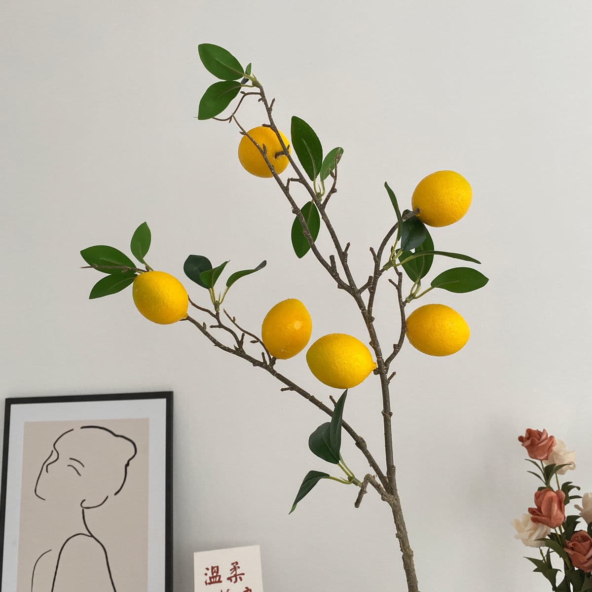 Simulated lemon branches lemon fruit home living room bedroom fruit decorative plants floor-standing ornaments green plants