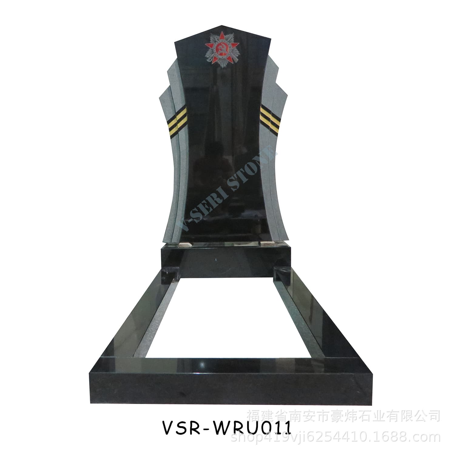 Customizable Russian Black Granite Honor Tombstone Anti-Mold Granite Tombstone