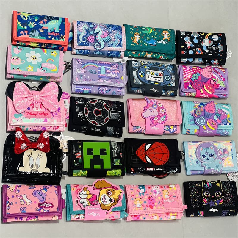 Australian Smiggle Wallet Kids Student Card Holder Lanyard Unicorn Cat Spider-Man Storage Bag Creative Gift