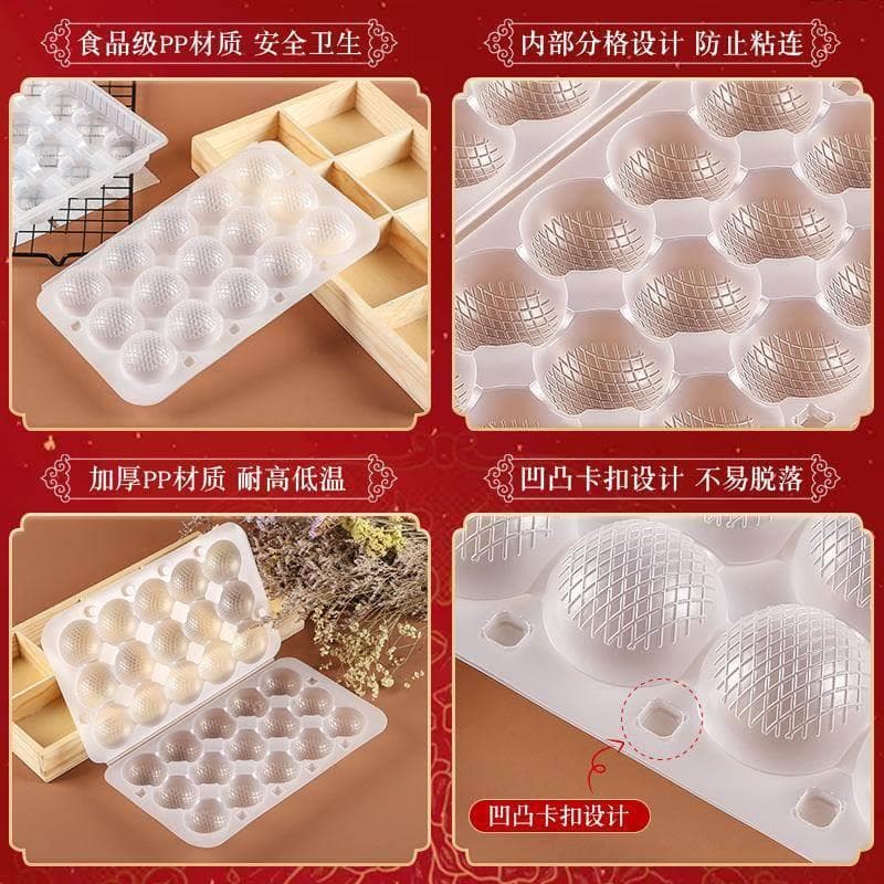 Disposable Yuanxiao Box Sesame Ball Meatball Tangyuan Tray Packaging Box Storage Box Freezing Box