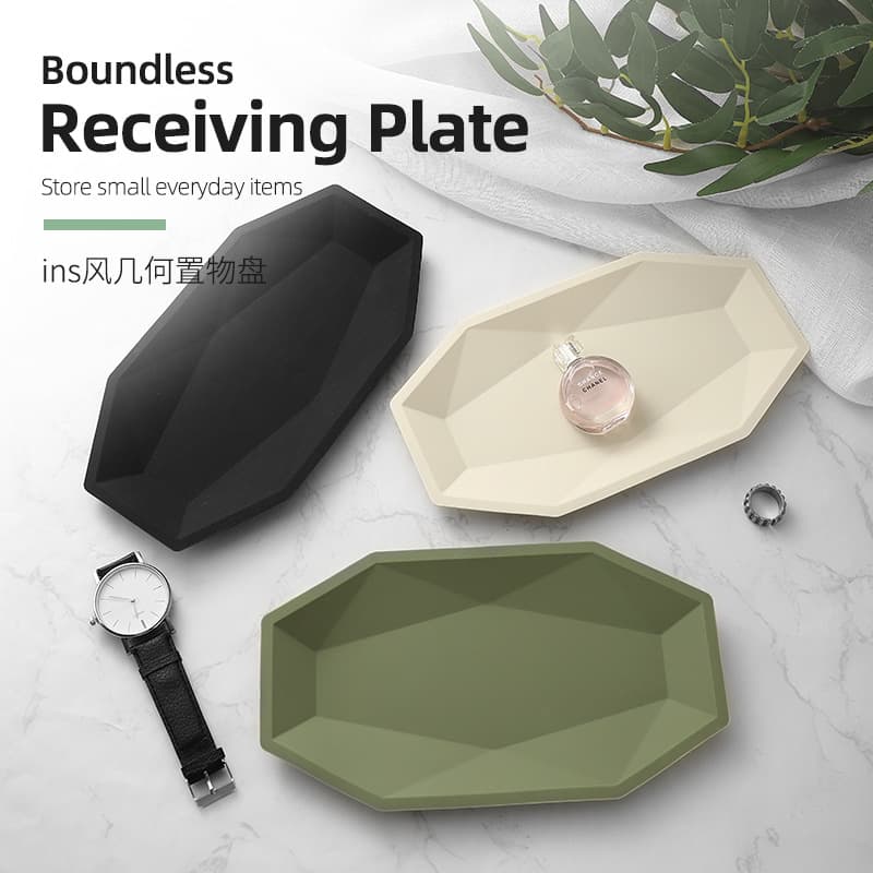 INS Fresh Silicone Diamond-Shaped Jewelry Palette, High Aesthetic Home Jewelry Palette for Women, Cosmetic Storage Tray