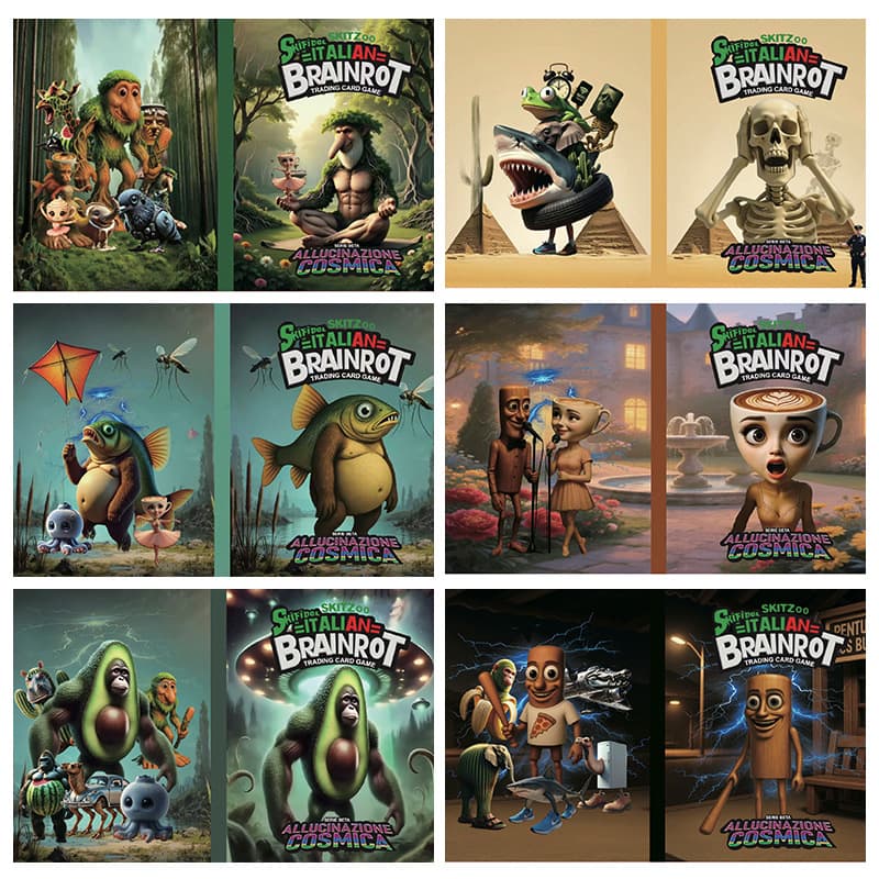 Cross-border AI 3D "Classic of Mountains and Seas" card album, foreign funny novelty card collection, 9-grid card sleeve