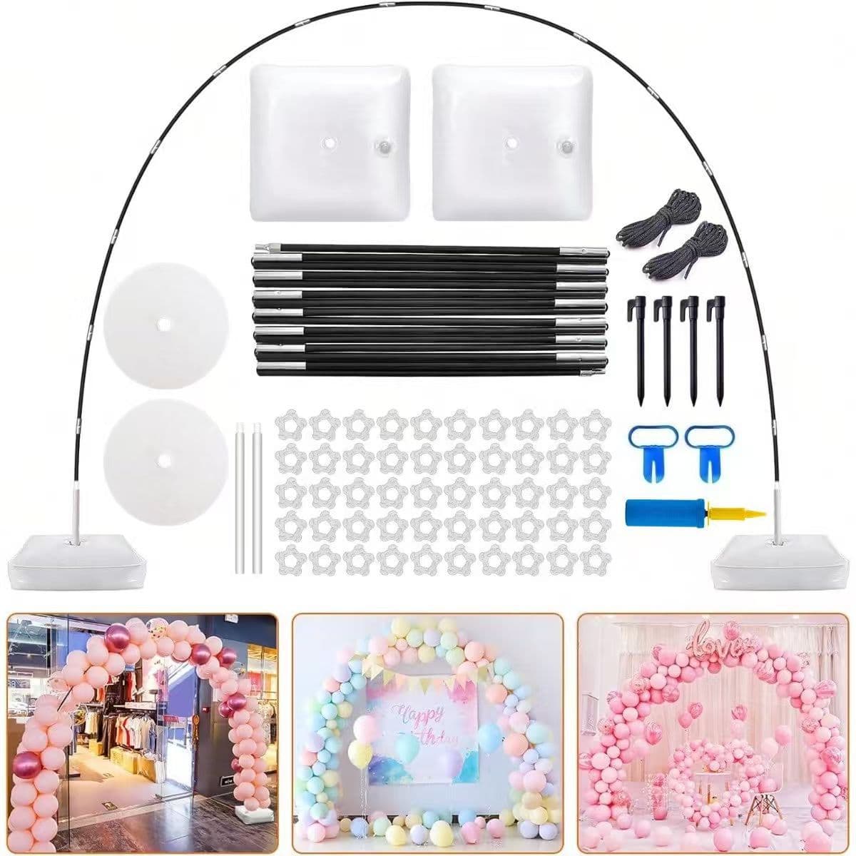 9ft Adjustable Balloon Arch Stand Kit Wedding Birthday Party Decoration Background Prop