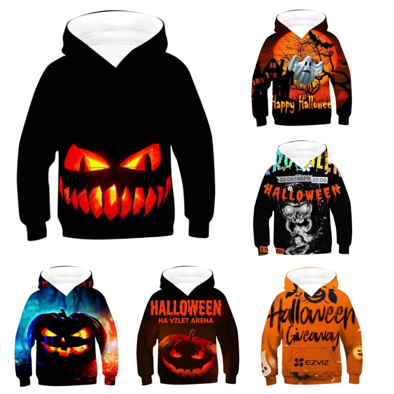 New Cross-Border Halloween Pumpkin Lantern Series 3D Digital Print Hoodie Cosplay Costume
