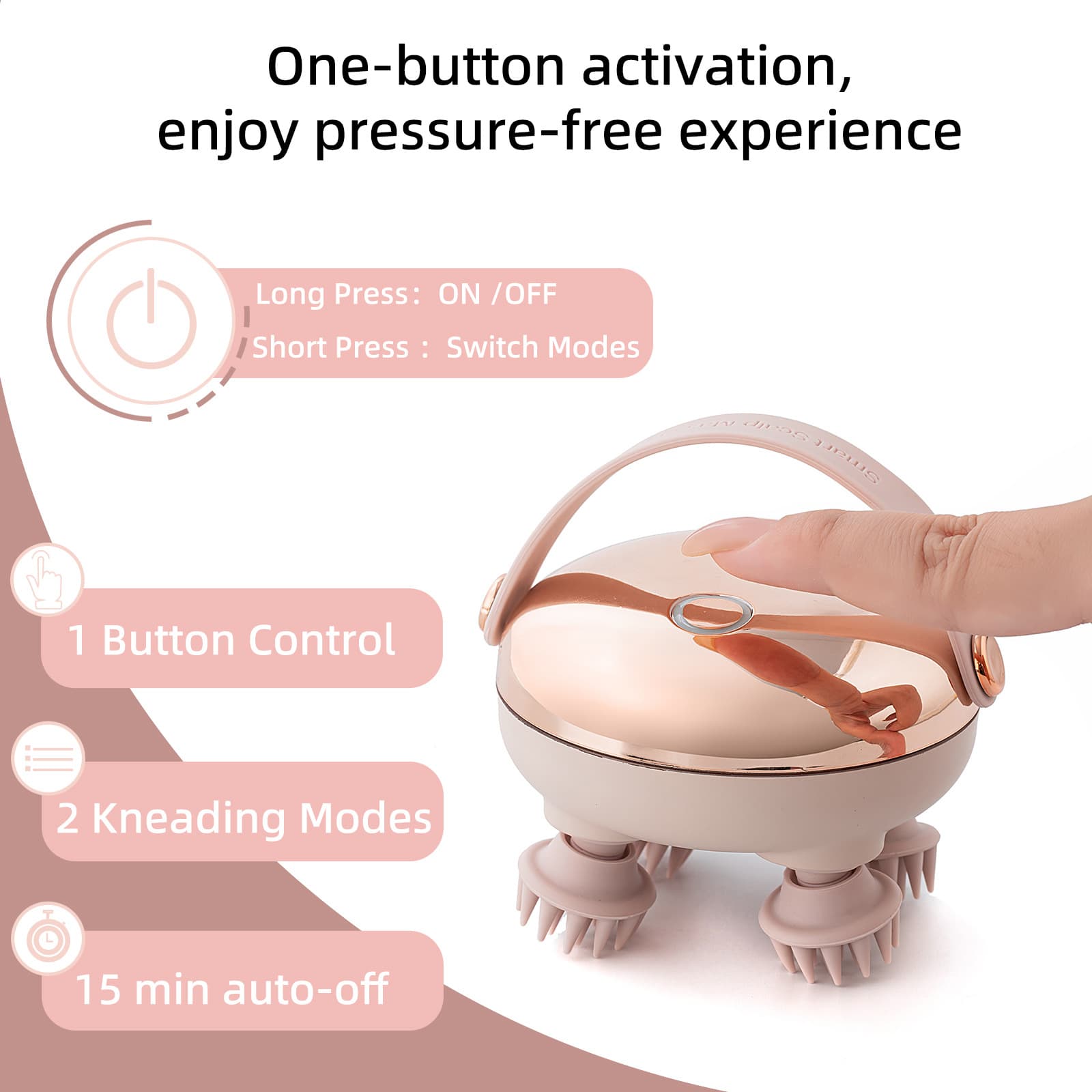 Cross-Border Multi-Function Head Massager for Stress Relief, Acupoint Scalp Meridian Red Light Massager, Portable Pet Massager