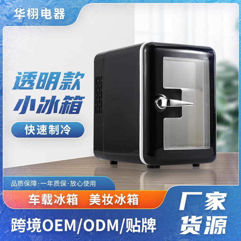 4L Car Mini Fridge with USB, Transparent Cosmetic Refrigerator for Home and Car Use, Adjustable Temperature Control