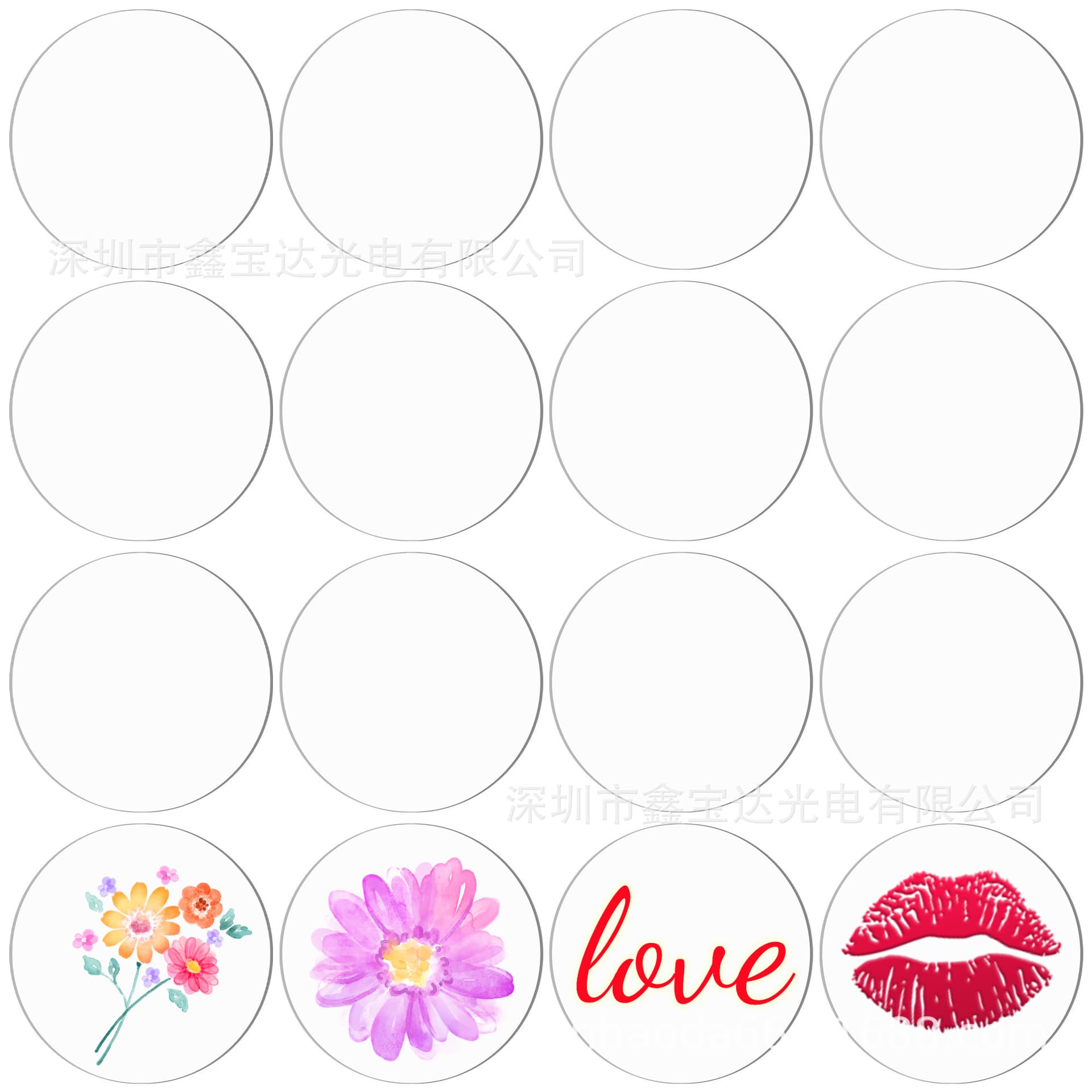 Transparent acrylic round sheet thickness 1mm, blank Christmas decoration material, DIY hand-painted acrylic round board