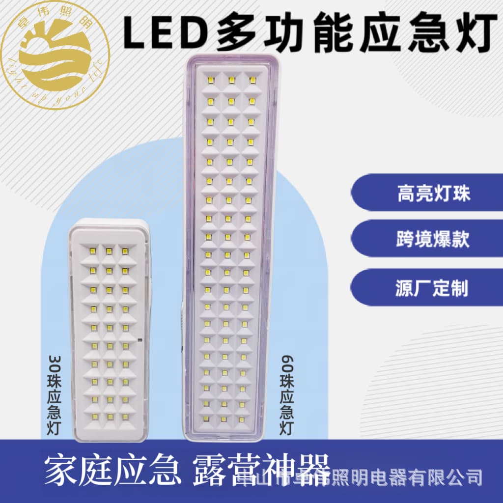 Export Hot-Selling LED Emergency Light High Brightness Household Emergency Light South American Plug Custom 30/60 Bead Camping Lamp
