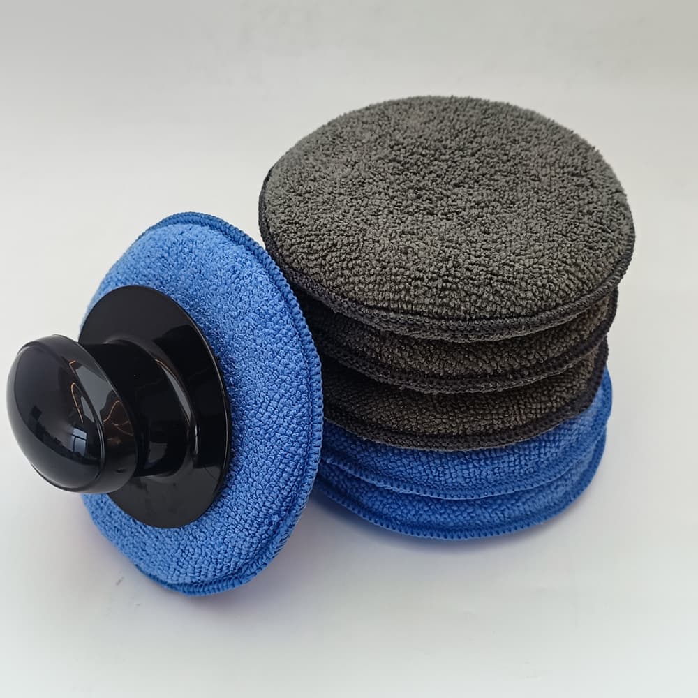 5-inch Waxing Polishing Sponge Block Microfiber Car Coating Cleaning Sponge Round High-Density Car Wash