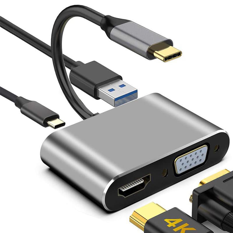 Type-C to HDMI 3-in-1 Docking Station, Phone and Laptop Adapter, Switch Console Screen Mirroring Hub