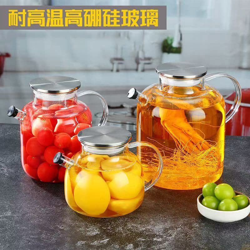 Green Plum Wine Brewing Jar with Stainless Steel Lid, Large Capacity Soaking Pitcher, Sealed Ginseng Medicinal Wine Jar, Transparent Self-Brewing Bottle